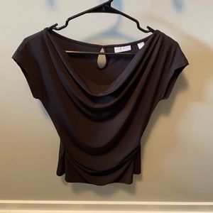 NY&C Cowl Neck Short Sleeve Blouse